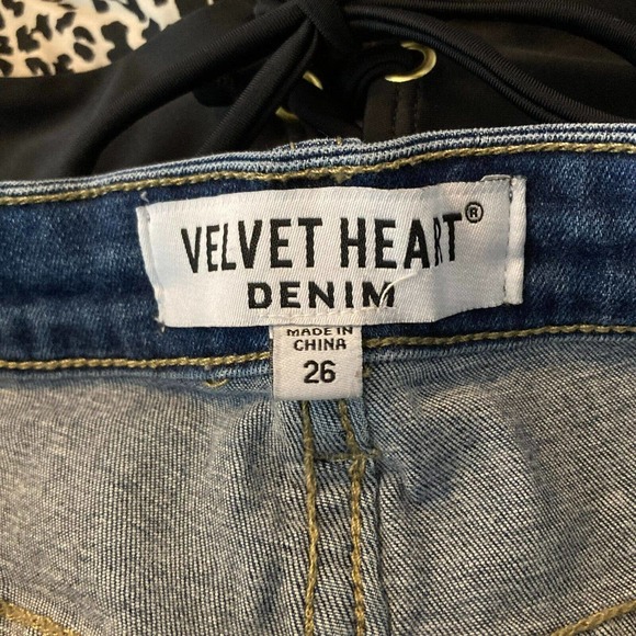 Velvet Heart Denim Womens Sz 26 Elsie Distressed Midrise Skinny Stretchy Ankle - Picture 3 of 14